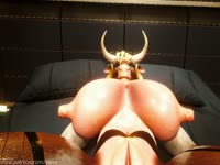 Animal porn tube girl using her horns as a dildo